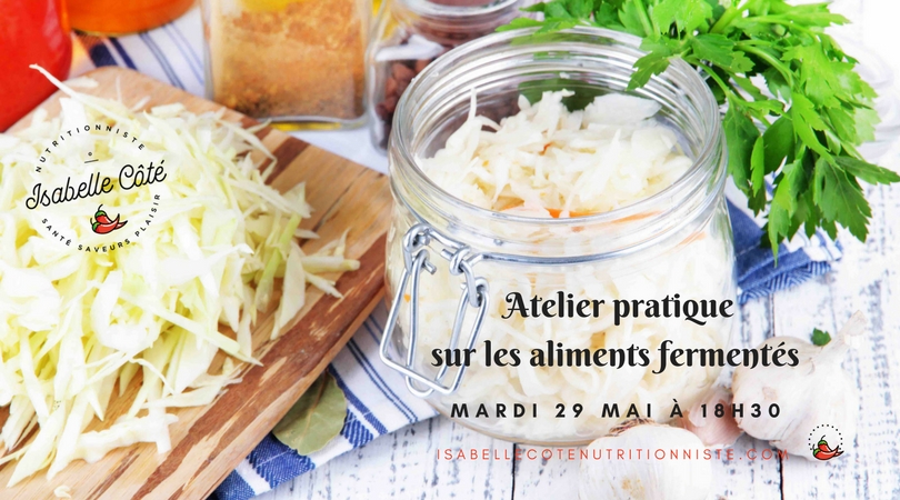 Atelier aliments fermentés choucroute Isabelle Côté nutritionniste
